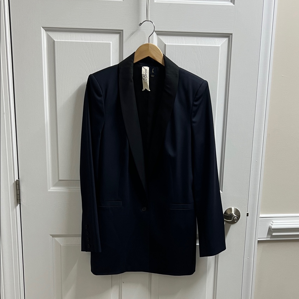 Bird By Juicy Couture Women’s Classic Dark Navy Blue Tuxedo Blazer Jacket Large